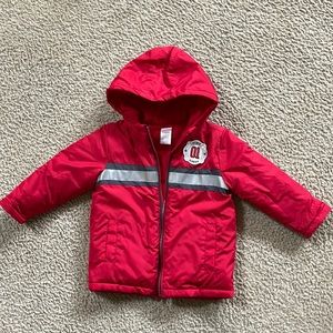 Gymboree Baby Boys Red Winter Fire Chief Fireman Coat Jacket Size 18-24 months